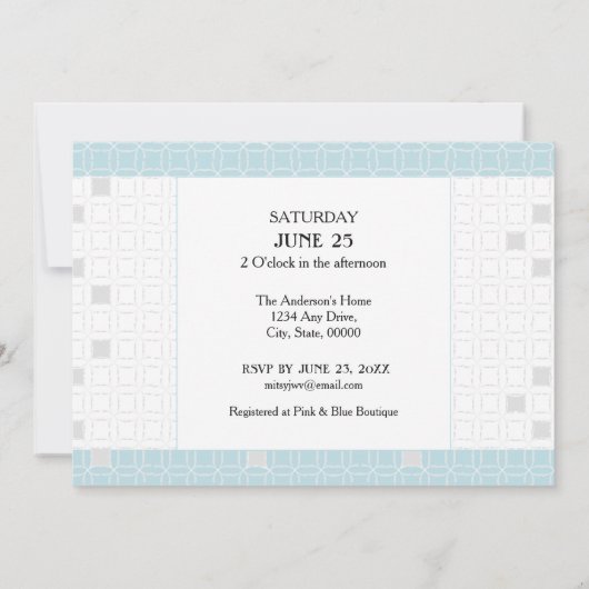 Olifant Safari Bloemen Blauw & Grijs Jongen Baby s Kaart (Achterkant)