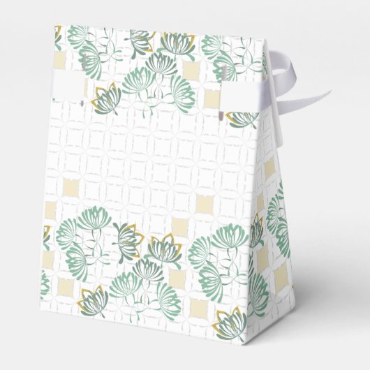 Olifant Safari Bloemen Groen Goud | BABY SHOWER Bedankdoosjes (Achterkant)