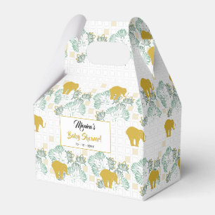 Olifant Safari Bloemen Oerwoud Neutraal Baby showe Bedankdoosjes