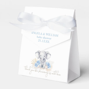 Olifant Safari Boho Blue Bedankt Baby shower Bedankdoosjes