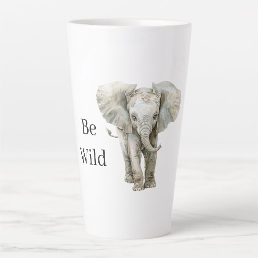 Olifant Safari Dier   Latte Mok (Voorkant)