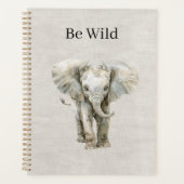 Olifant Safari Dier Nep Linnen Planner (Voorkant)