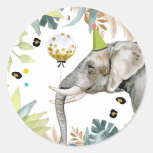 Olifant Safari Party Dier Verjaardag Favor Decor Ronde Sticker