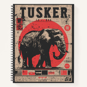  olifant safari Poster japanse propaganda Notitieboek