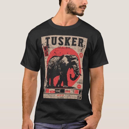  olifant safari Poster japanse propaganda T-shirt (Voorkant)