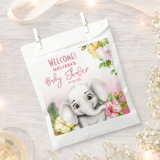 Olifant Safari Tropisch Oerwoud Baby shower Bedankzakje (Geknipt)