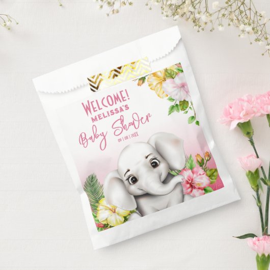 Olifant Safari Tropisch Oerwoud Baby shower Bedankzakje (Gezegeld)