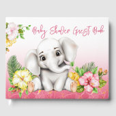 Olifant Safari Tropisch Oerwoud Baby shower Gastenboek (Voorkant)