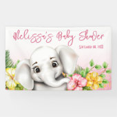 Olifant Safari Tropisch Oerwoud Baby shower Spandoek (Horizontaal)
