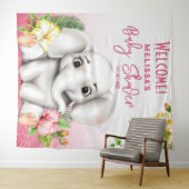 Olifant Safari Tropisch Oerwoud Baby shower Wandkleed (In Situ (horizontaal))