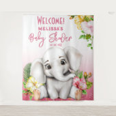 Olifant Safari Tropisch Oerwoud Baby shower Wandkleed (Voorkant)