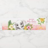 Olifant Safari Tropisch Oerwoud Baby shower Waterfles Etiket (Enkel label)