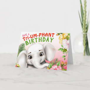 Olifant Safari Tropisch Oerwoud Funny Birthday Kaart