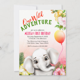 Olifant Safari Tropisch Oerwoud Verjaardagsfeest Kaart