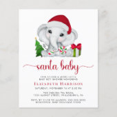 Olifant Santa Baby Jongen Douche Uitnodiging (Voorkant)