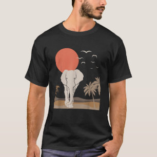 Olifant Savannah Afrika Landschap Minimalistisch D T-shirt