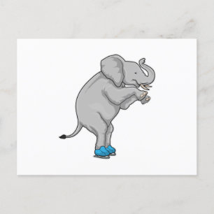 Olifant Schaatsen Schaats Briefkaart