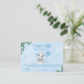Olifant Schattige Blauw Baby shower Luier Raffle Informatiekaartje (Staand voorkant)