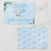 Olifant Schattige Blauw Baby shower Luier Raffle Informatiekaartje (Voorkant / Achterkant)