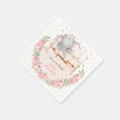 Olifant Schattige Bloemen Roze Boho Baby shower Servet (Hoek)