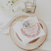 Olifant Schattige Bloemen Roze Boho Baby shower Servet