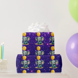 Olifant Schattige Charmant Thema Geïnspireerd Cadeaupapier