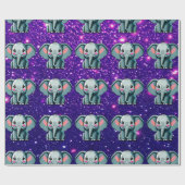 Olifant Schattige Charmant Thema Geïnspireerd Cadeaupapier (Vlak)