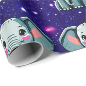 Olifant Schattige Charmant Thema Geïnspireerd Cadeaupapier (Rol Hoek)