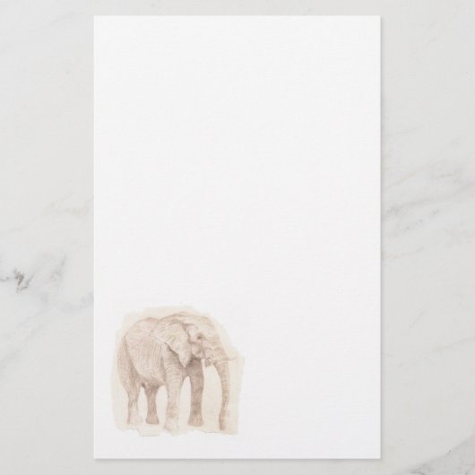 Olifant schets kunst briefpapier (Voorkant)