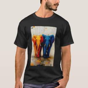 Olifant Schilderen Afrika Wilde Dieren Dierentuin T-shirt