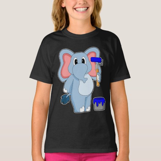 olifant schilderen verfkwast verfemmer t-shirt (Voorkant)