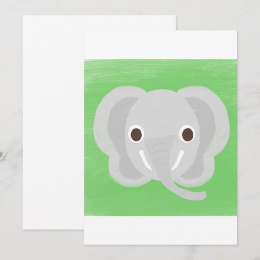 Olifant schilderij kunst kaart (Voorkant / Achterkant)