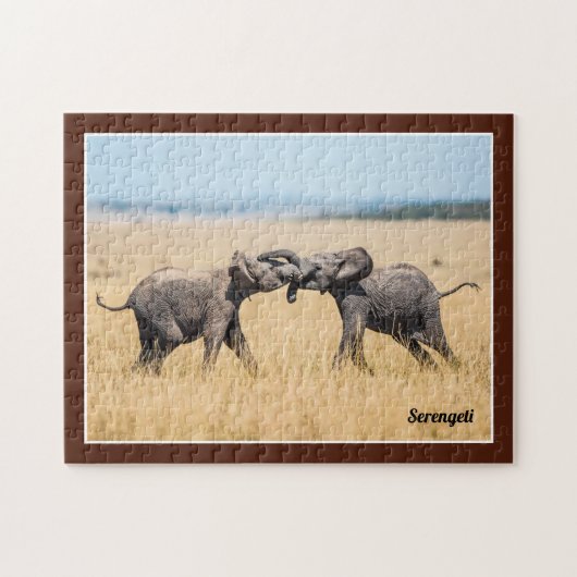 Olifant Serengeti Afrika Savanne Wilde dieren Legpuzzel (Horizontaal)