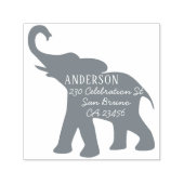 Olifant silhouet familienaam & retouradres  zelfinktende stempel (Design)