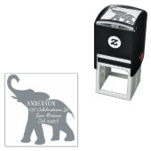Olifant silhouet familienaam & retouradres  zelfinktende stempel (In situ)