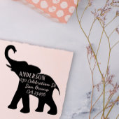 Olifant silhouet familienaam & retouradres  zelfinktende stempel