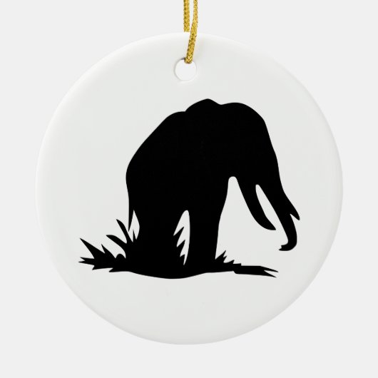 Olifant Silhouet Keramisch Ornament (Voorkant)