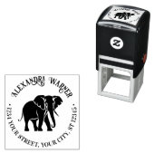 Olifant Silhouet Naam Retouradres Zelfinktende Stempel (In situ)