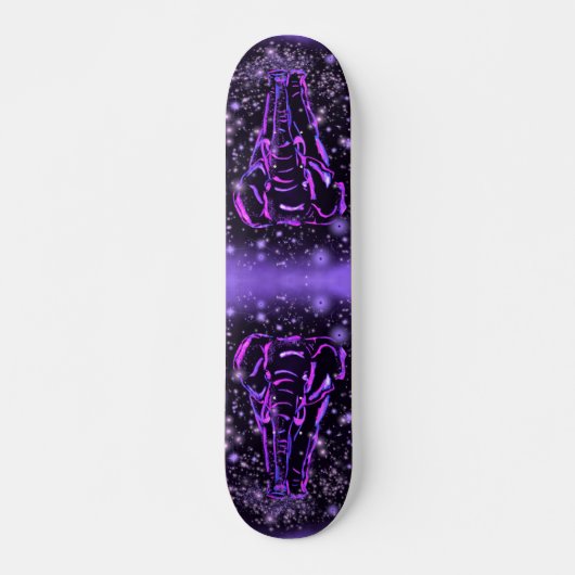Olifant Skateboard Paarse Roze Sterrennacht (Voorkant)