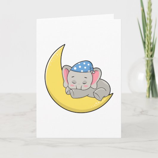 Olifant slaapt met slaapmasker kaart (Voorkant)