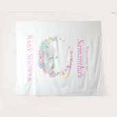 Olifant Slapen Vlinders Baby shower Achtergrond Wandkleed (Voorkant (horizontaal))