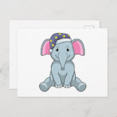 Olifant Slapend met Nachtcap Briefkaart (Voorkant / Achterkant)