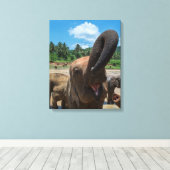 Olifant Sri Lanka Canvas Afdruk (Insitu (Houten vloer))