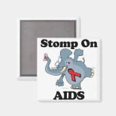 Olifant Stamp Op AIDS Magneet (Voorkant / Achterkant)