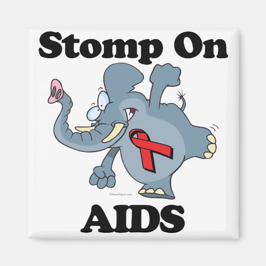 Olifant Stamp Op AIDS Magneet (Voorkant)