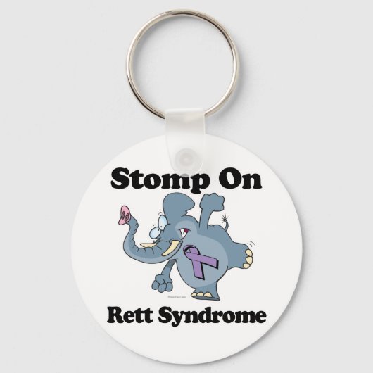 Olifant Stamp op Rett Syndroom Sleutelhanger (Voorkant)