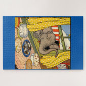 olifant steekt zijn hoofd door het raam legpuzzel (Horizontaal)