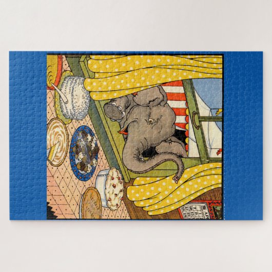 olifant steekt zijn hoofd door het raam legpuzzel (Horizontaal)