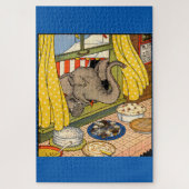 olifant steekt zijn hoofd door het raam legpuzzel (Verticaal)