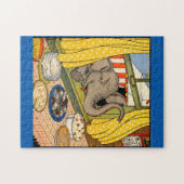 olifant steekt zijn hoofd door het raam legpuzzel (Horizontaal)